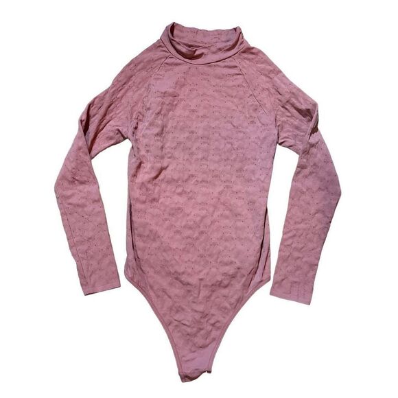 Free People Intimately Seamless Mock Neck Bodysuit Long Sleeve mauve pin… - Picture 2 of 9